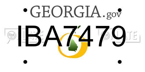 IBA7479 Georgia License Plate