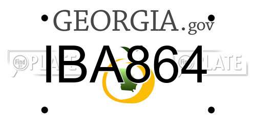 IBA864 Georgia License Plate