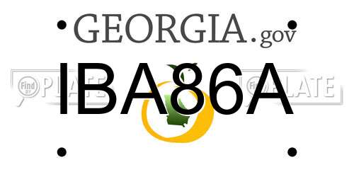 IBA86A Georgia License Plate