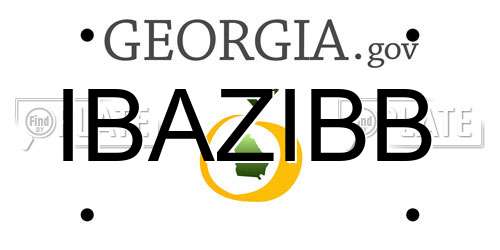IBAZIBB Georgia License Plate