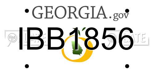 IBB1856 Georgia License Plate