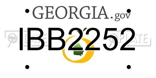 IBB2252 Georgia License Plate