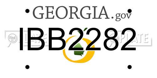 IBB2282 Georgia License Plate