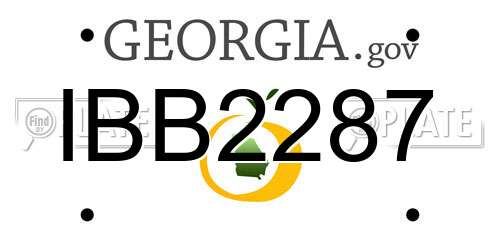 IBB2287 Georgia License Plate