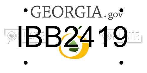 IBB2419 Georgia License Plate