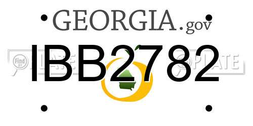 IBB2782 Georgia License Plate