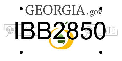 IBB2850 Georgia License Plate