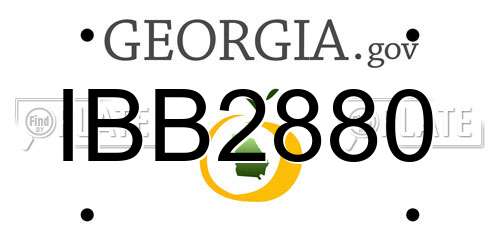 IBB2880 Georgia License Plate