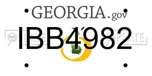 IBB4982 Georgia License Plate