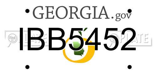 IBB5452 Georgia License Plate