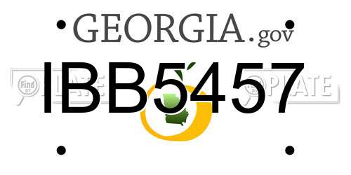 IBB5457 Georgia License Plate