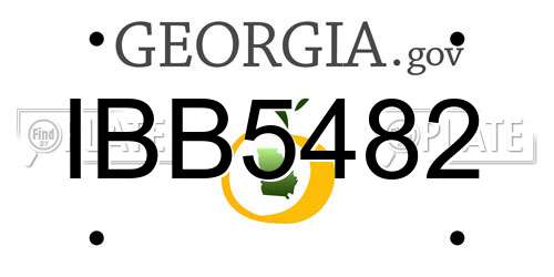 IBB5482 Georgia License Plate