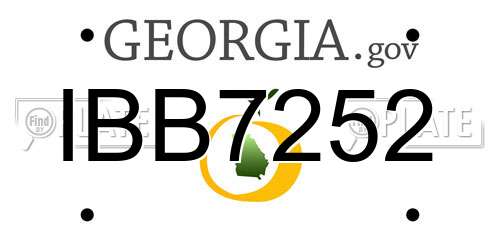 IBB7252 Georgia License Plate