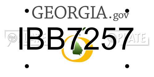 IBB7257 Georgia License Plate