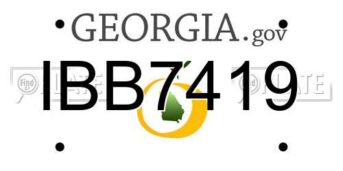 IBB7419 Georgia License Plate
