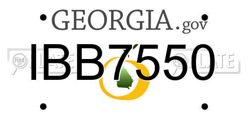 IBB7550 Georgia License Plate