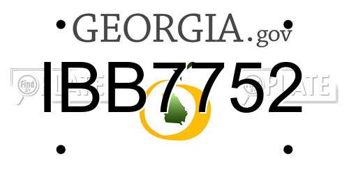 IBB7752 Georgia License Plate
