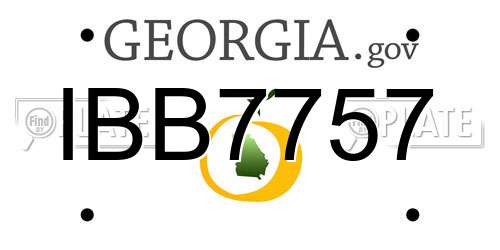 IBB7757 Georgia License Plate