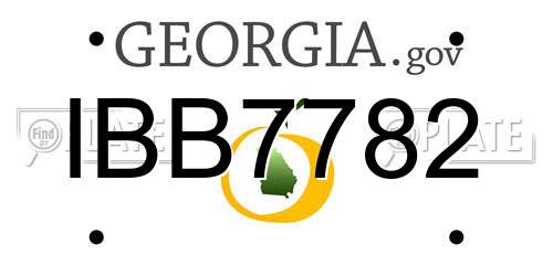 IBB7782 Georgia License Plate