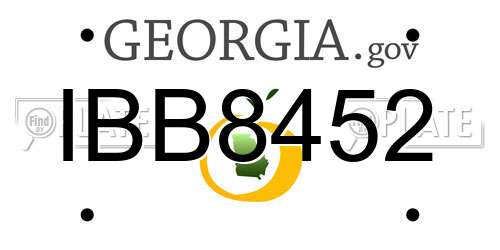 IBB8452 Georgia License Plate