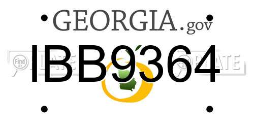 IBB9364 Georgia License Plate