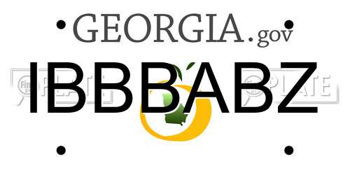 IBBBABZ Georgia License Plate