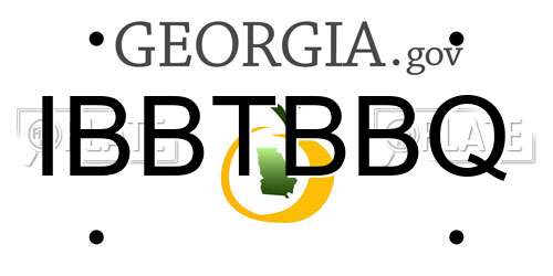 IBBTBBQ Georgia License Plate