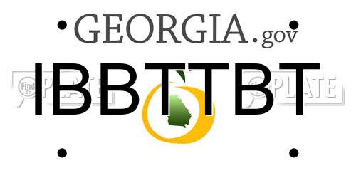 IBBTTBT Georgia License Plate