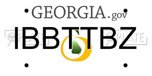 IBBTTBZ Georgia License Plate