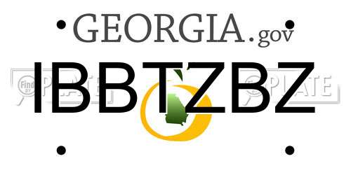 IBBTZBZ Georgia License Plate