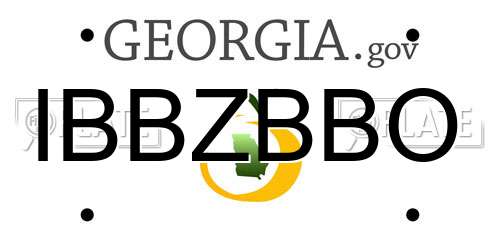 IBBZBBO Georgia License Plate