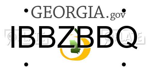 IBBZBBQ Georgia License Plate