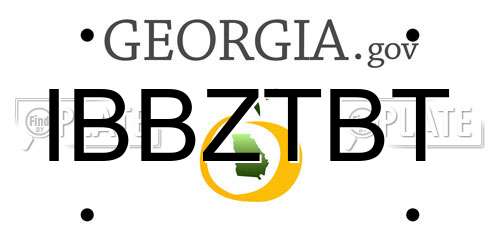 IBBZTBT Georgia License Plate