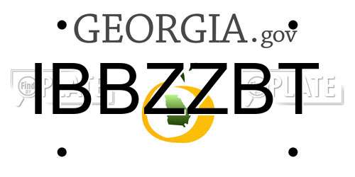 IBBZZBT Georgia License Plate