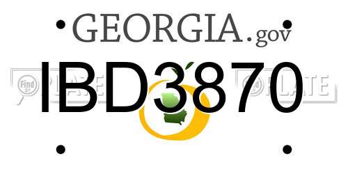 IBD3870 Georgia License Plate