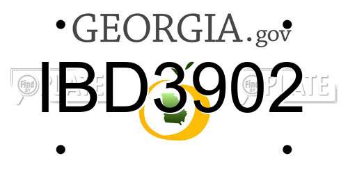 IBD3902 Georgia License Plate