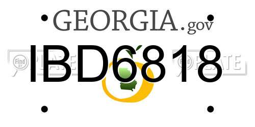 IBD6818 Georgia License Plate