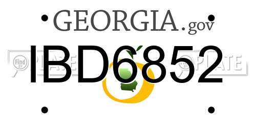 IBD6852 Georgia License Plate