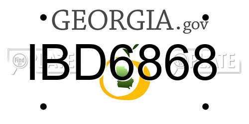 IBD6868 Georgia License Plate