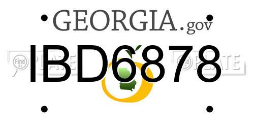 IBD6878 Georgia License Plate