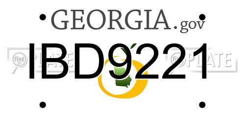 IBD9221 Georgia License Plate