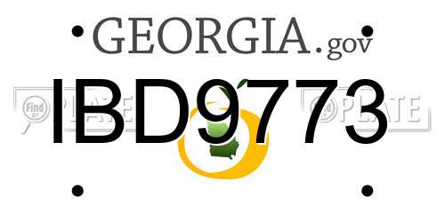 IBD9773 Georgia License Plate