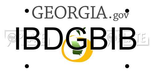 IBDGBIB Georgia License Plate