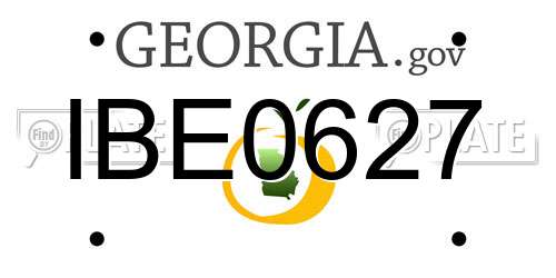 IBE0627 Georgia License Plate