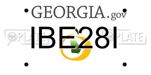 IBE28I Georgia License Plate