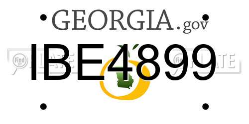 IBE4899 Georgia License Plate