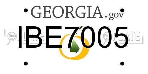IBE7005 Georgia License Plate