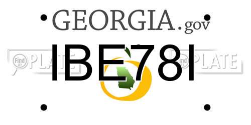IBE78I Georgia License Plate