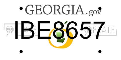 IBE8657 Georgia License Plate