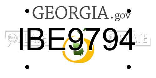 IBE9794 Georgia License Plate